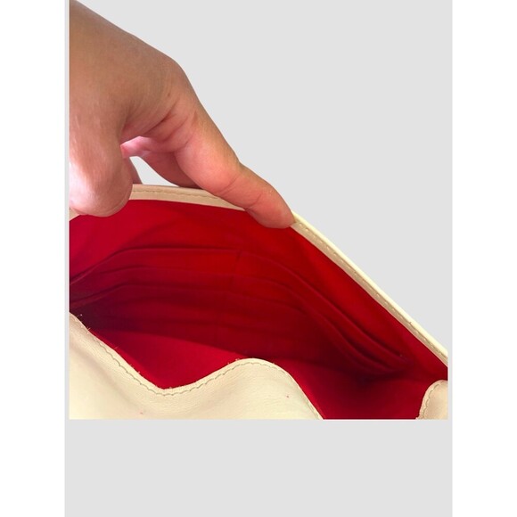 Dooney & Bourke Florentine Foldover Zip Crossbody Purse White Leather EUC - Picture 4 of 8